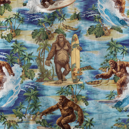 Bigfoot Tropical Hawaiian Shirt, Bigfoot Button-Up Shirt, Sasquatch Bigfoot Shirt, Summer Beach Shirt