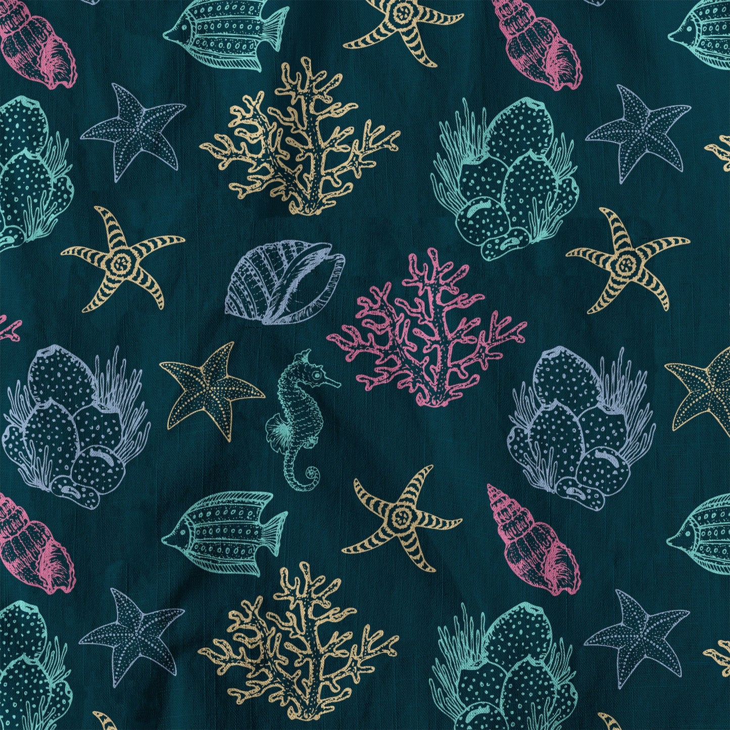 Vintage Ocean Print Hawaiian Shirts for Men Women, Sea Animal Aloha Summer Beach Shirt