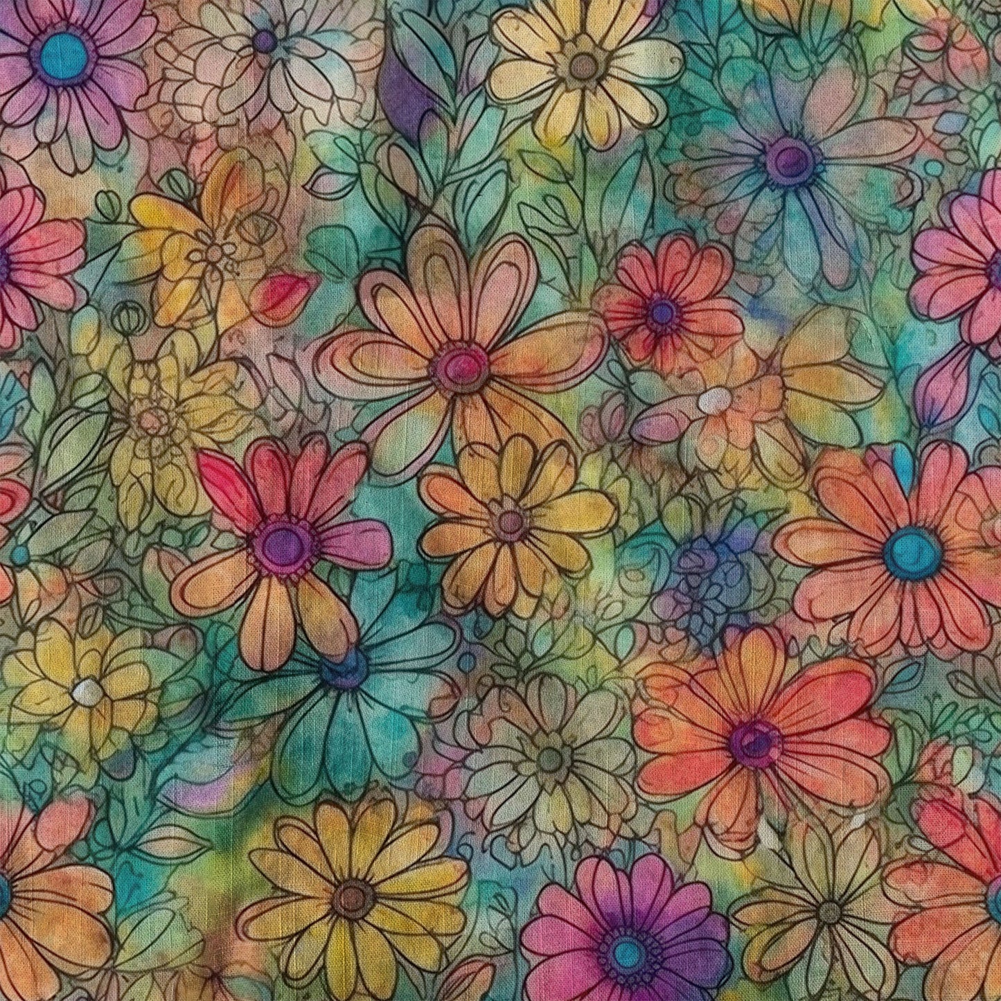 Colorful Hippie Flowers Patterns Hawaii Shirt, Groovy Floral Pattern Hawaiian Shirt for Men Women