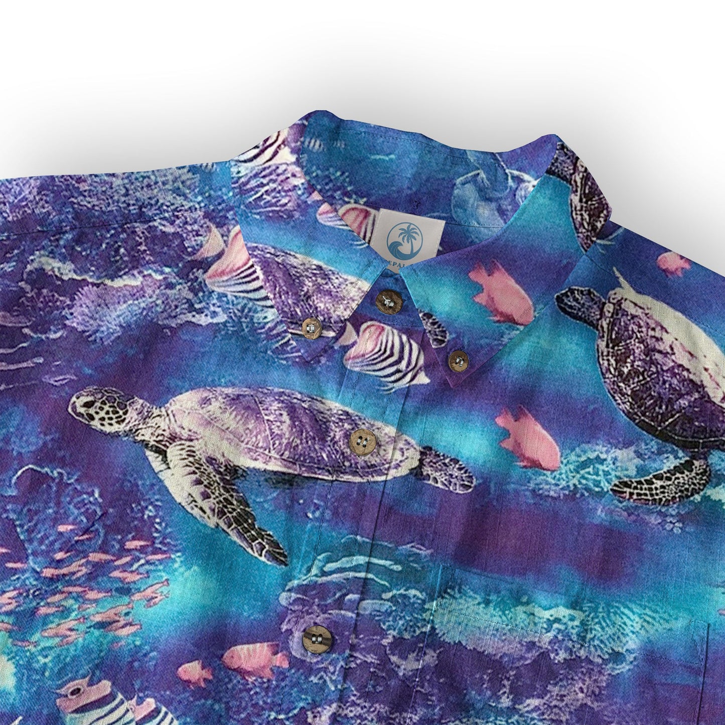 Turtle Mens Hawaiian Shirt, Turtle Casual Button Down Short Sleeve Aloha Hawaii Shirt