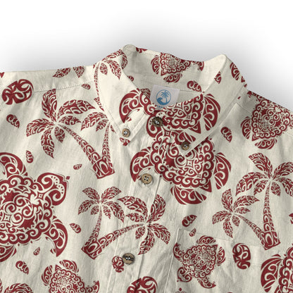 Turtle Beach Summer Button Down Hawaiian Shirt, Hawaii Pattern Shirt