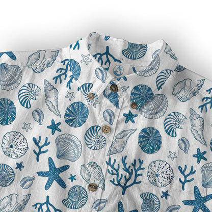Sea Hawaiian Shirts for Men Women, Sea Animal Aloha Summer Beach Shirt Short Sleeve Button Down
