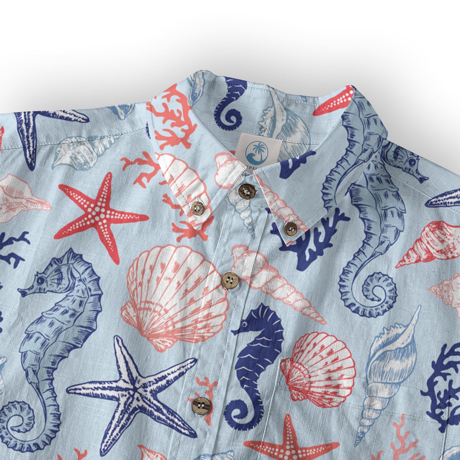 Ocean Animals Women's Hawaiian Shirt, Ocean Aloha Hawaiian Print