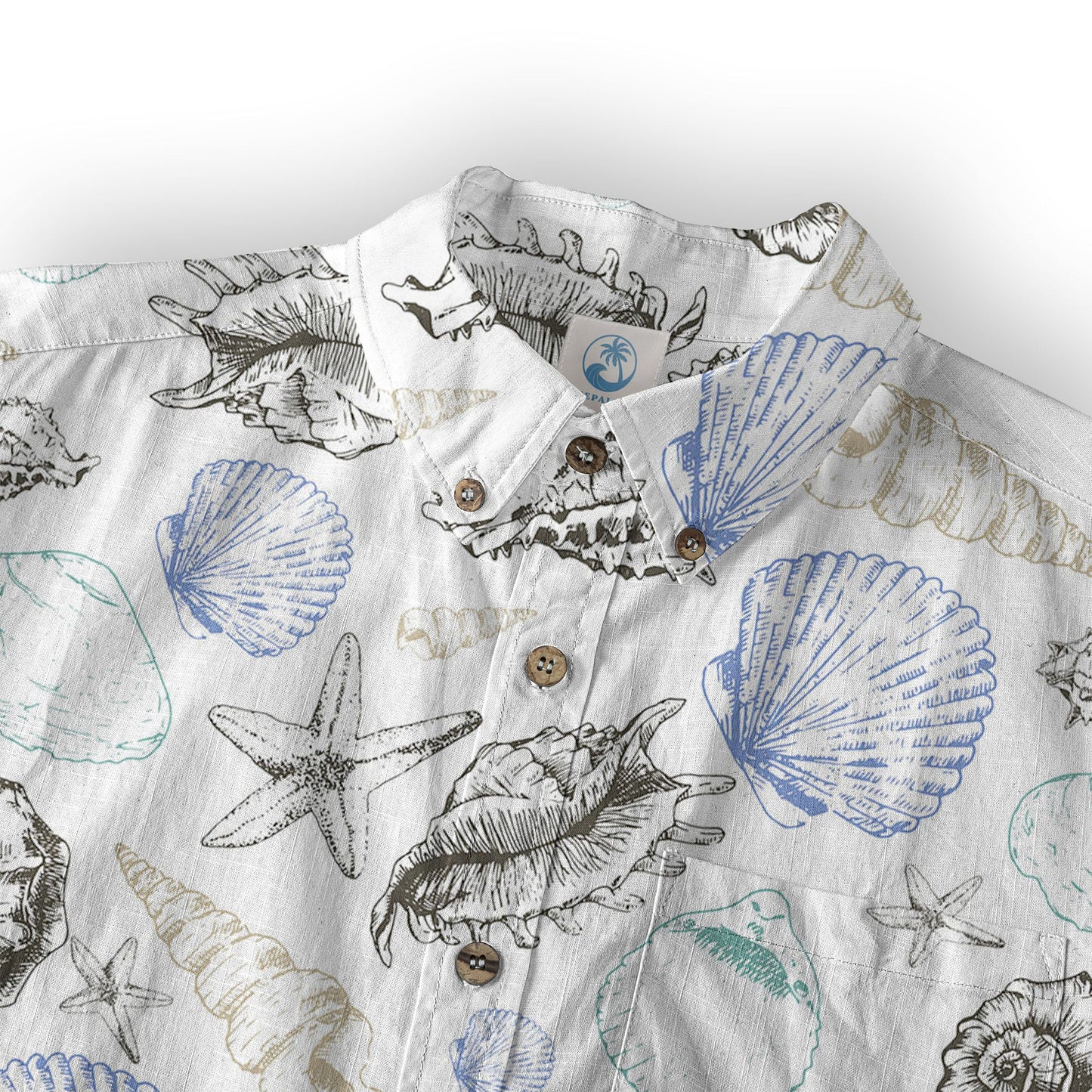 Sea Shells Animal Pattern Hawaii Shirt, Turtle Hawaiian Shirt for Men Women