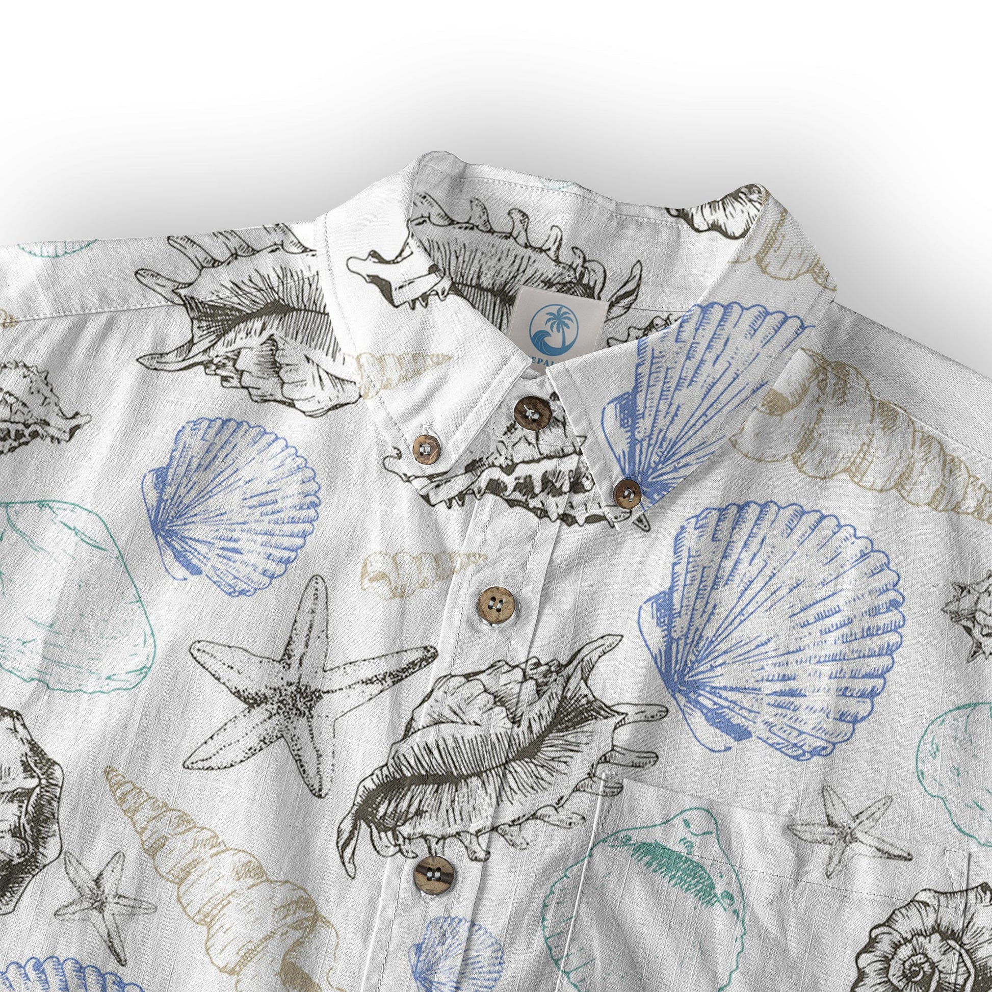 Sea Shells Animal Pattern Hawaii Shirt, Turtle Hawaiian Shirt for Men Women