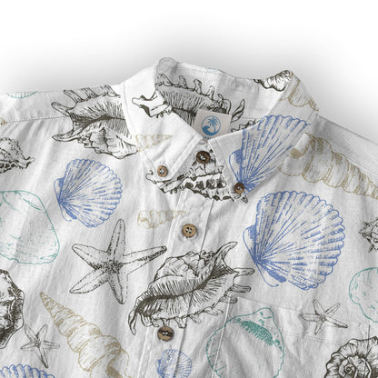 Sea Shells Animal Pattern Hawaii Shirt, Turtle Hawaiian Shirt for Men Women