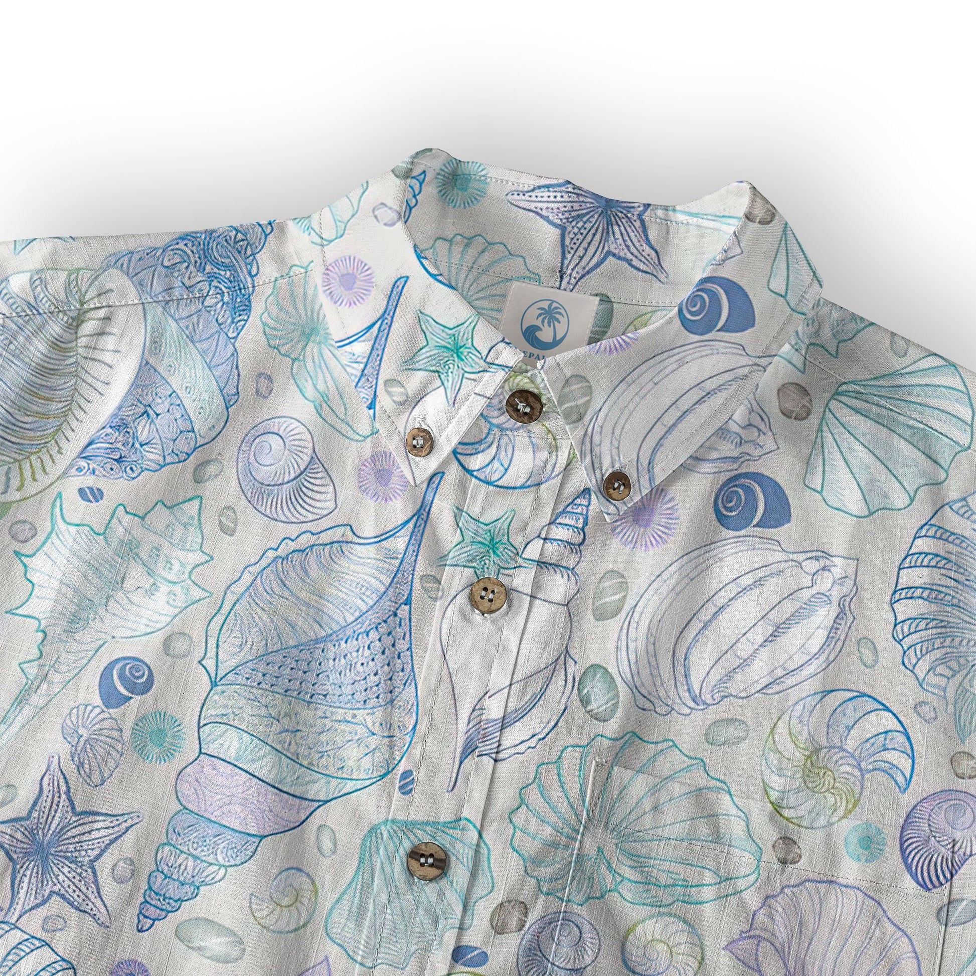 Sea Shells Animal Pattern Hawaii Shirt, Turtle Hawaiian Shirt for Men Women