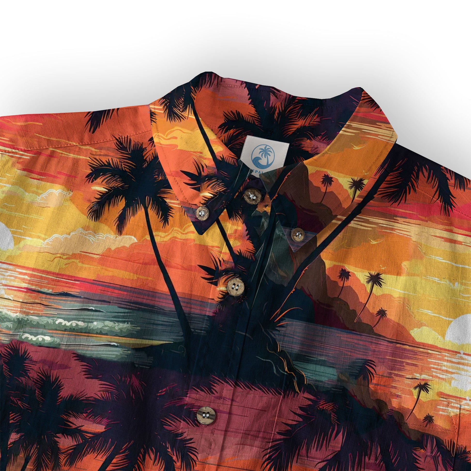Sunset Summer Hawaiian Shirt, Beach Tropical Hawaiian Shirt