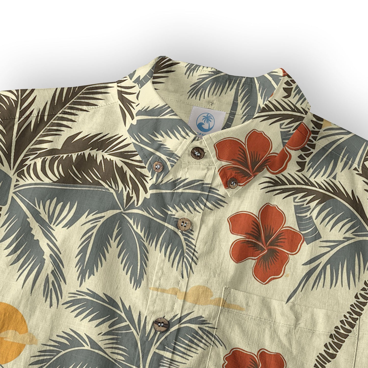 Retro Hibiscus Flowers Aloha Hawaii Shirt, Floral Hawaiian Button Up Shirt