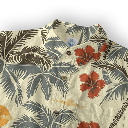 Retro Hibiscus Flowers Aloha Hawaii Shirt, Floral Hawaiian Button Up Shirt