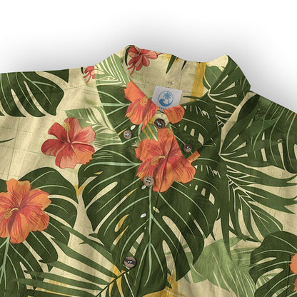 Vintage Aloha Flower Hawaii Shirt, Floral Pattern Hawaiian Shirt for Men