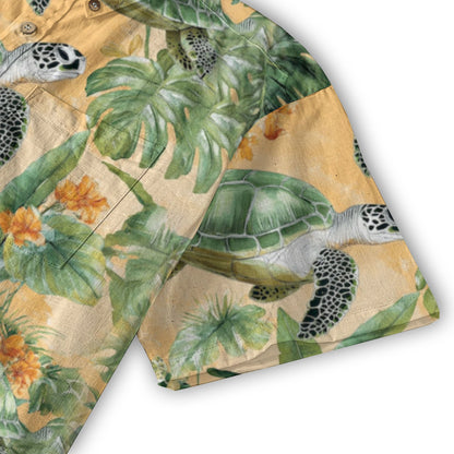 Tropical Turtle Hawaiian Shirts for Men Women, Sea Turtle Aloha Summer Beach Shirt