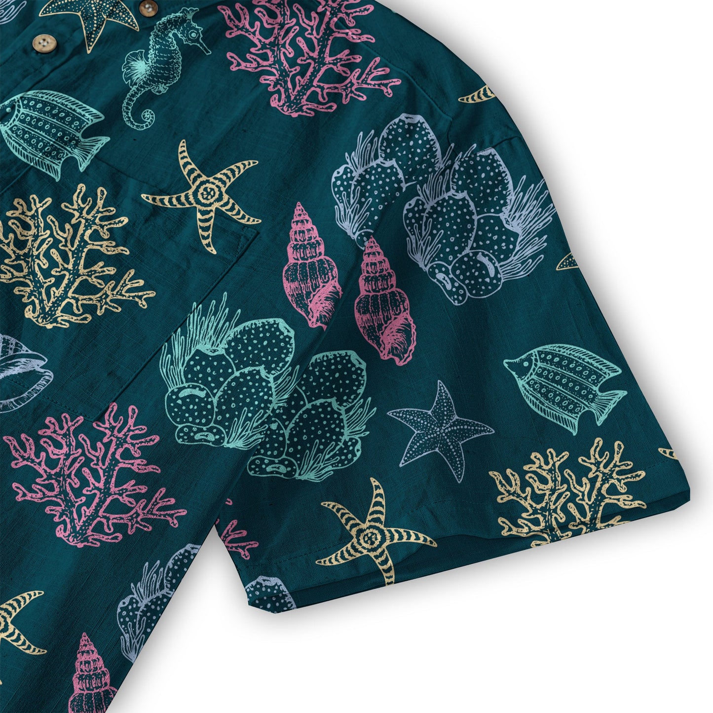 Vintage Ocean Print Hawaiian Shirts for Men Women, Sea Animal Aloha Summer Beach Shirt