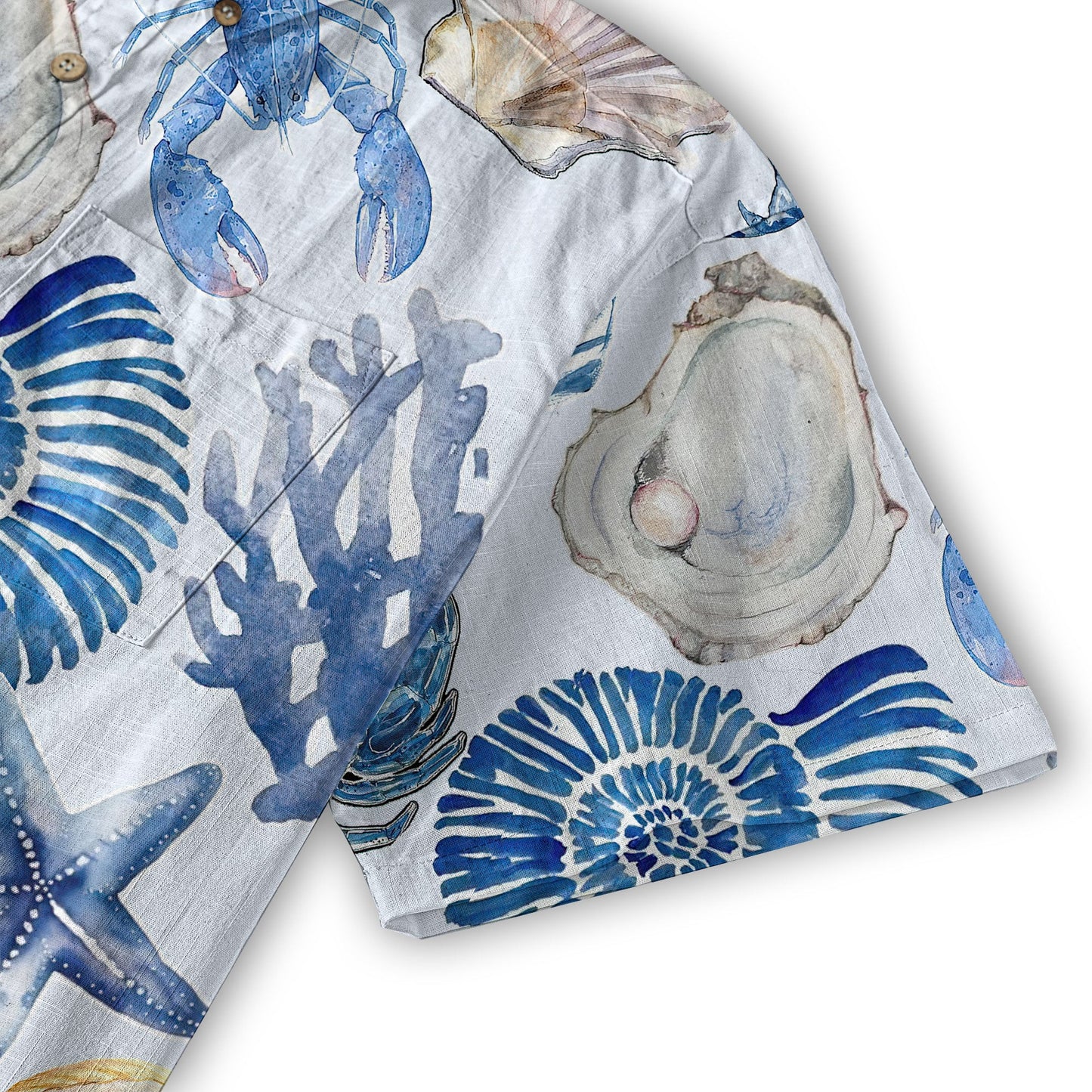 Vintage Ocean Print Hawaiian Shirts for Men Women, Sea Animal Aloha Summer Beach Shirt