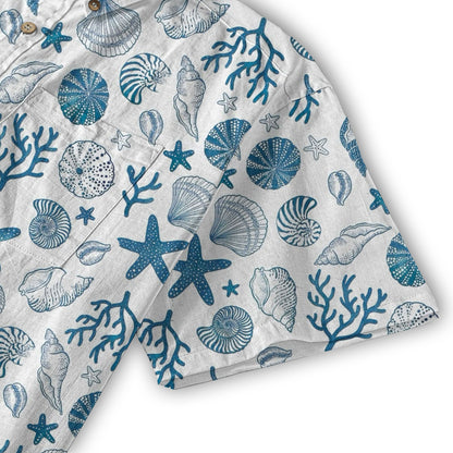 Sea Hawaiian Shirts for Men Women, Sea Animal Aloha Summer Beach Shirt Short Sleeve Button Down
