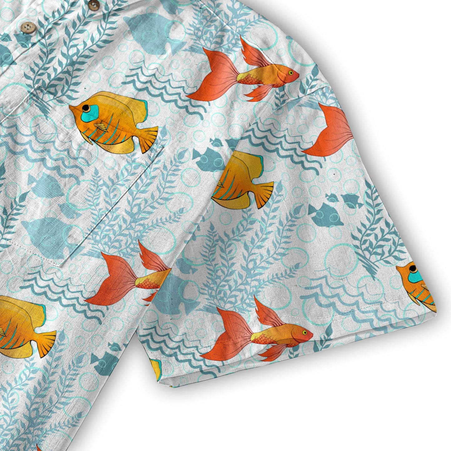 Sea Ocean Animals Women's Hawaiian Shirt, Ocean Fish Print