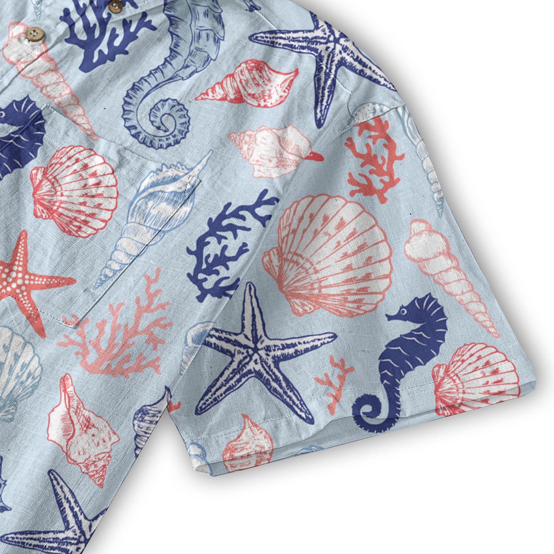 Ocean Animals Women's Hawaiian Shirt, Ocean Aloha Hawaiian Print