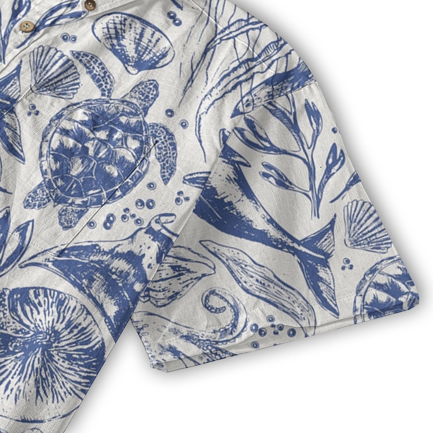 Ocean Animals Women's Hawaiian Shirt, Ocean Aloha Hawaiian Print
