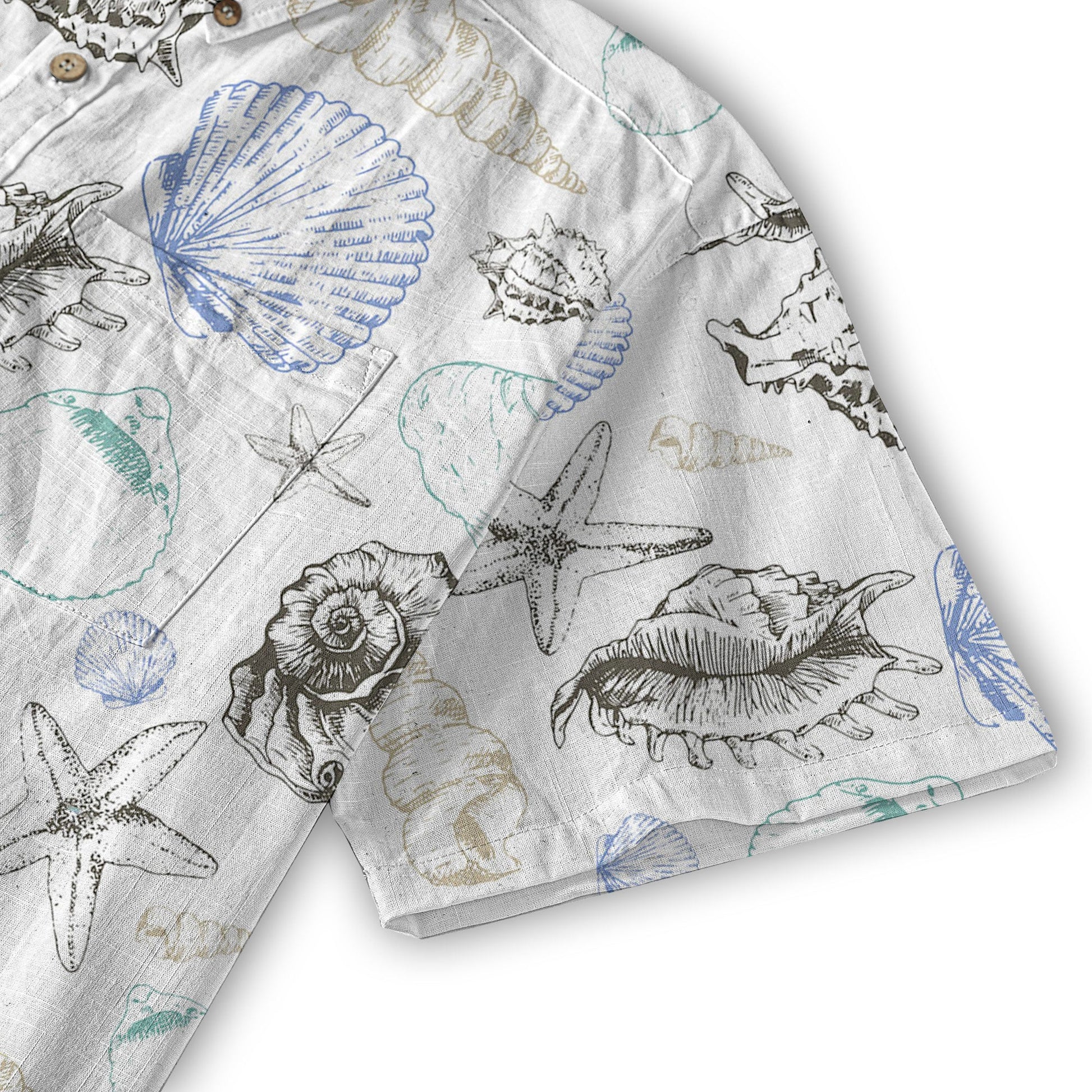 Sea Shells Animal Pattern Hawaii Shirt, Turtle Hawaiian Shirt for Men Women