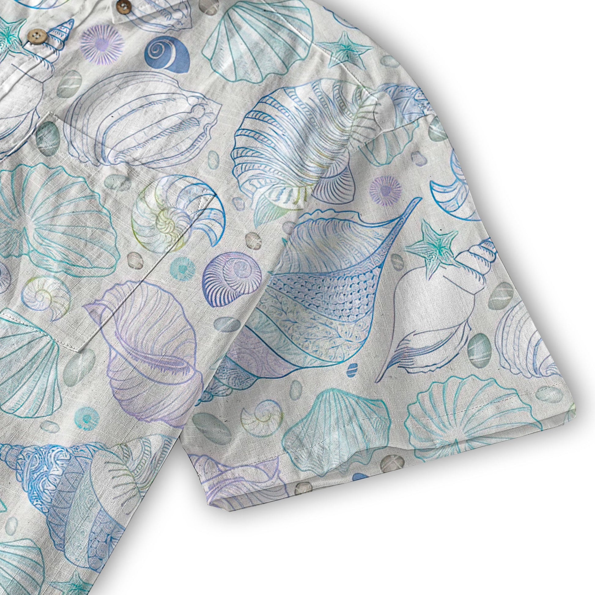 Sea Shells Animal Pattern Hawaii Shirt, Turtle Hawaiian Shirt for Men Women