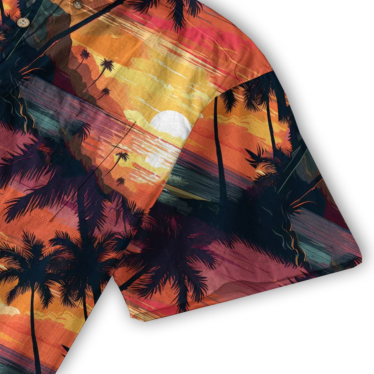 Sunset Summer Hawaiian Shirt, Beach Tropical Hawaiian Shirt