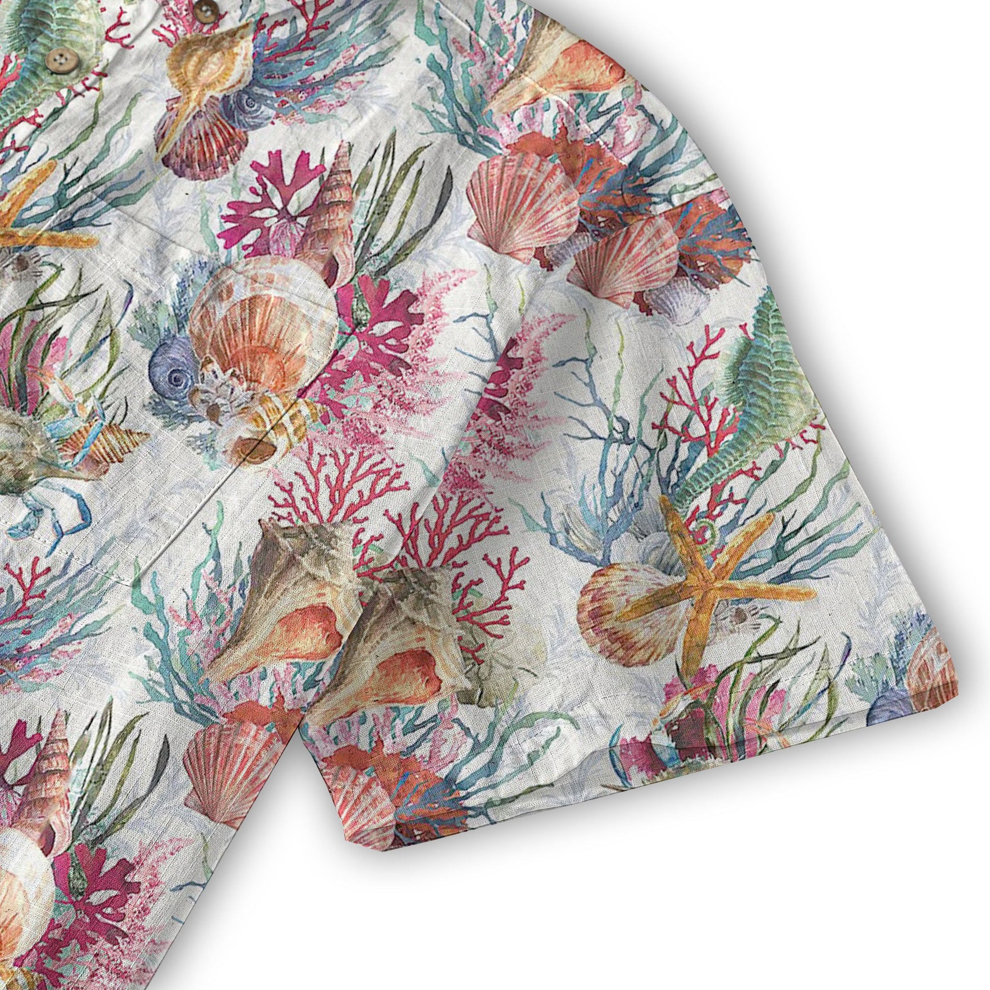 Ocean Animals Hawaiian Button Up Shirt, Sea Hawaii Shirt