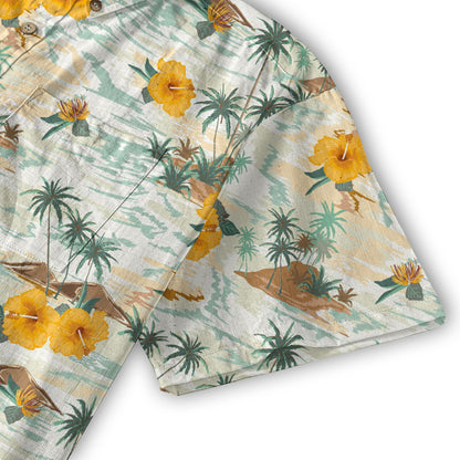 Ocean Animals Hawaiian Button Up Shirt, Sea Hawaii Shirt