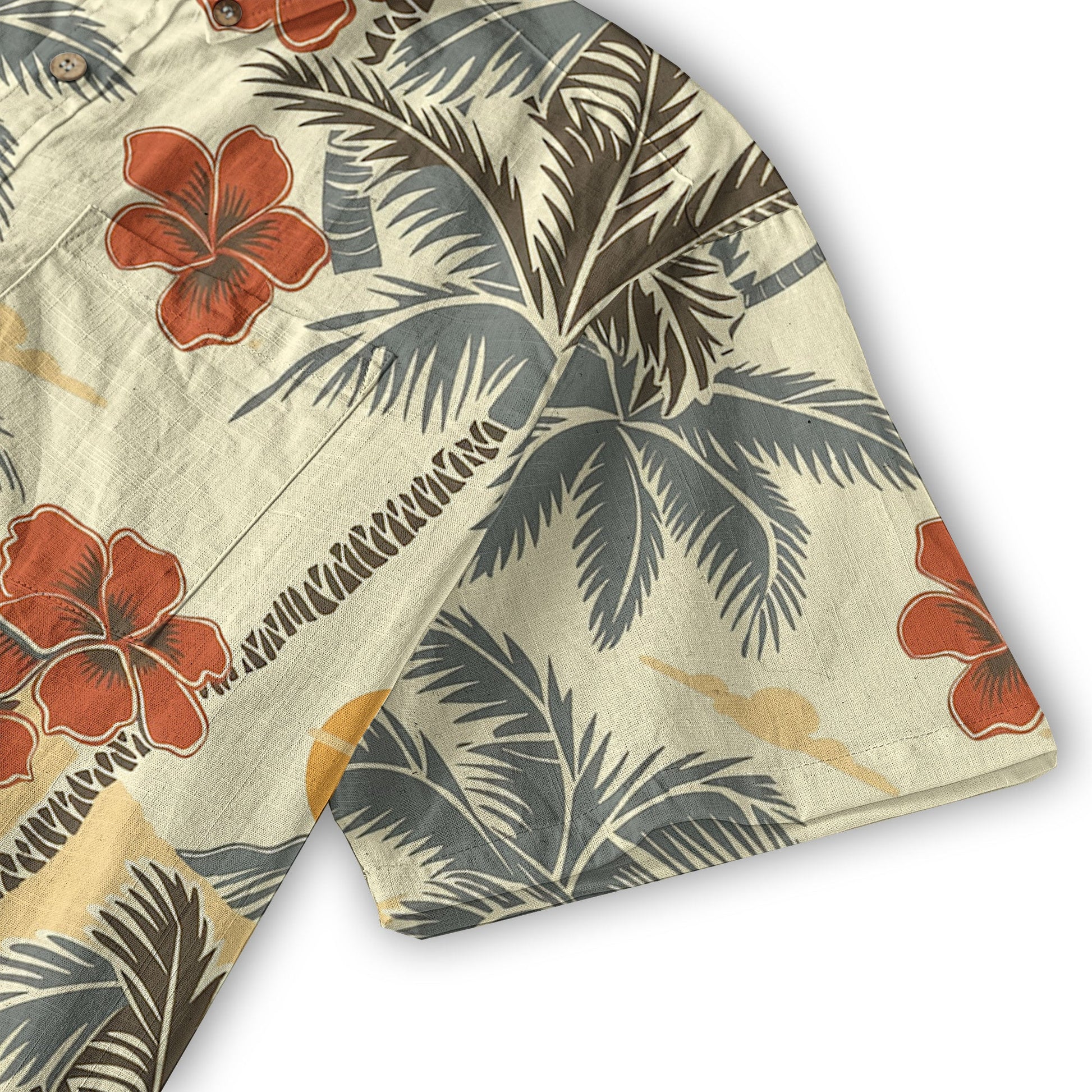Retro Hibiscus Flowers Aloha Hawaii Shirt, Floral Hawaiian Button Up Shirt