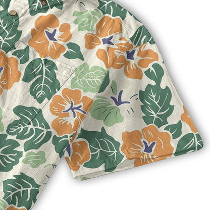 Retro Aloha Flowers Hawaii Shirt, Floral Hawaiian Button Down Shirt