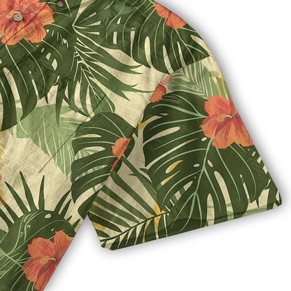 Vintage Aloha Flower Hawaii Shirt, Floral Pattern Hawaiian Shirt for Men