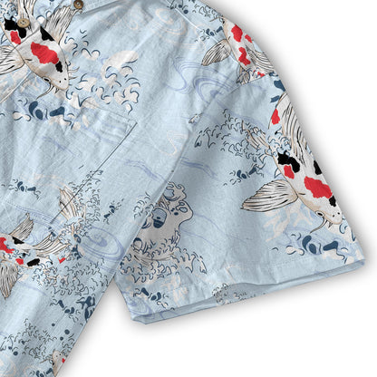 Koi Fish Hawaiian Ocean Shirt, hawaiian vacation drumfish family matching