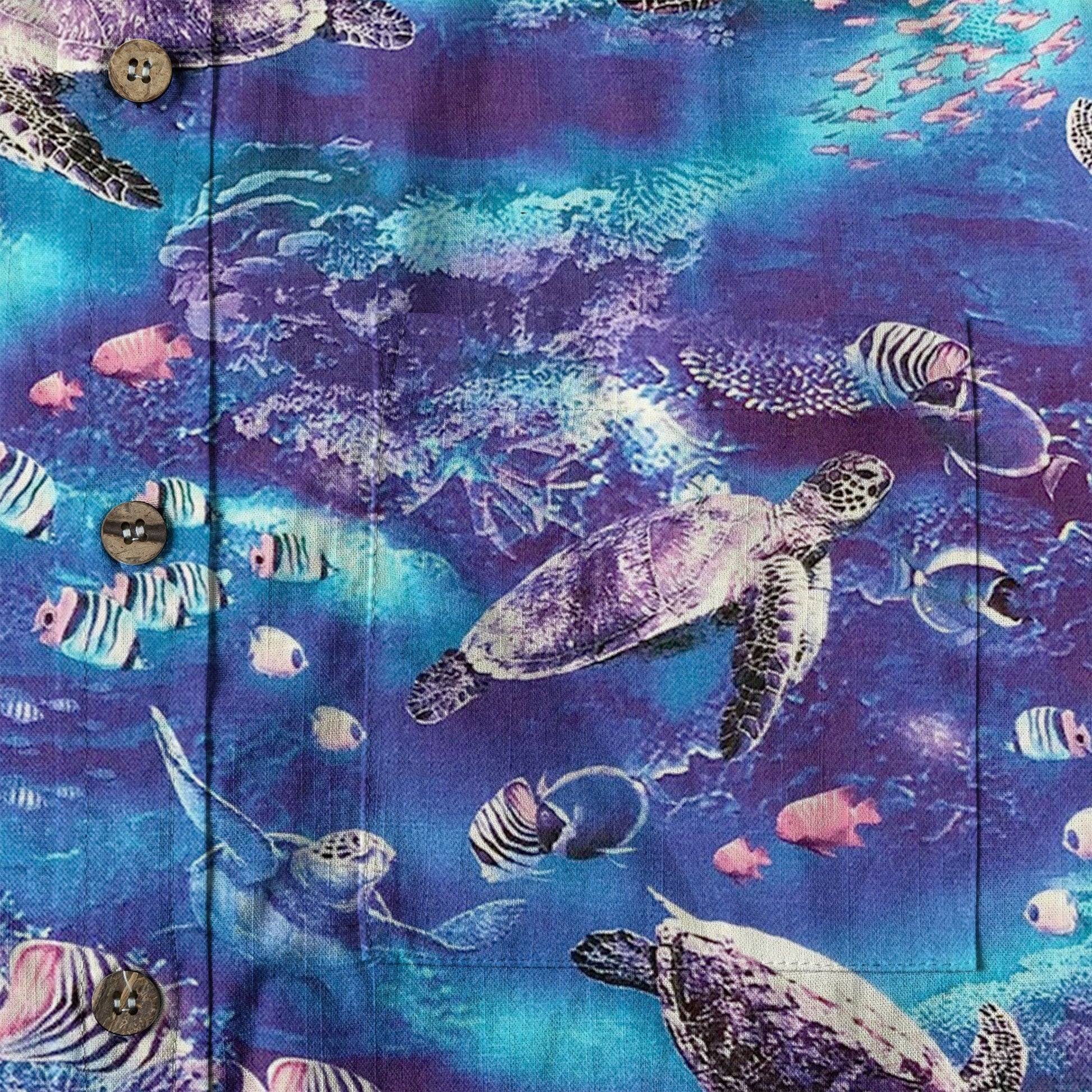 Turtle Mens Hawaiian Shirt, Turtle Casual Button Down Short Sleeve Aloha Hawaii Shirt