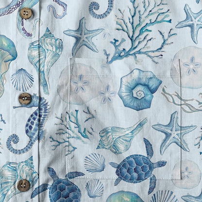 Turtle Hawaiian Shirt for Men, Ocean Animals Hawaiian Shirt