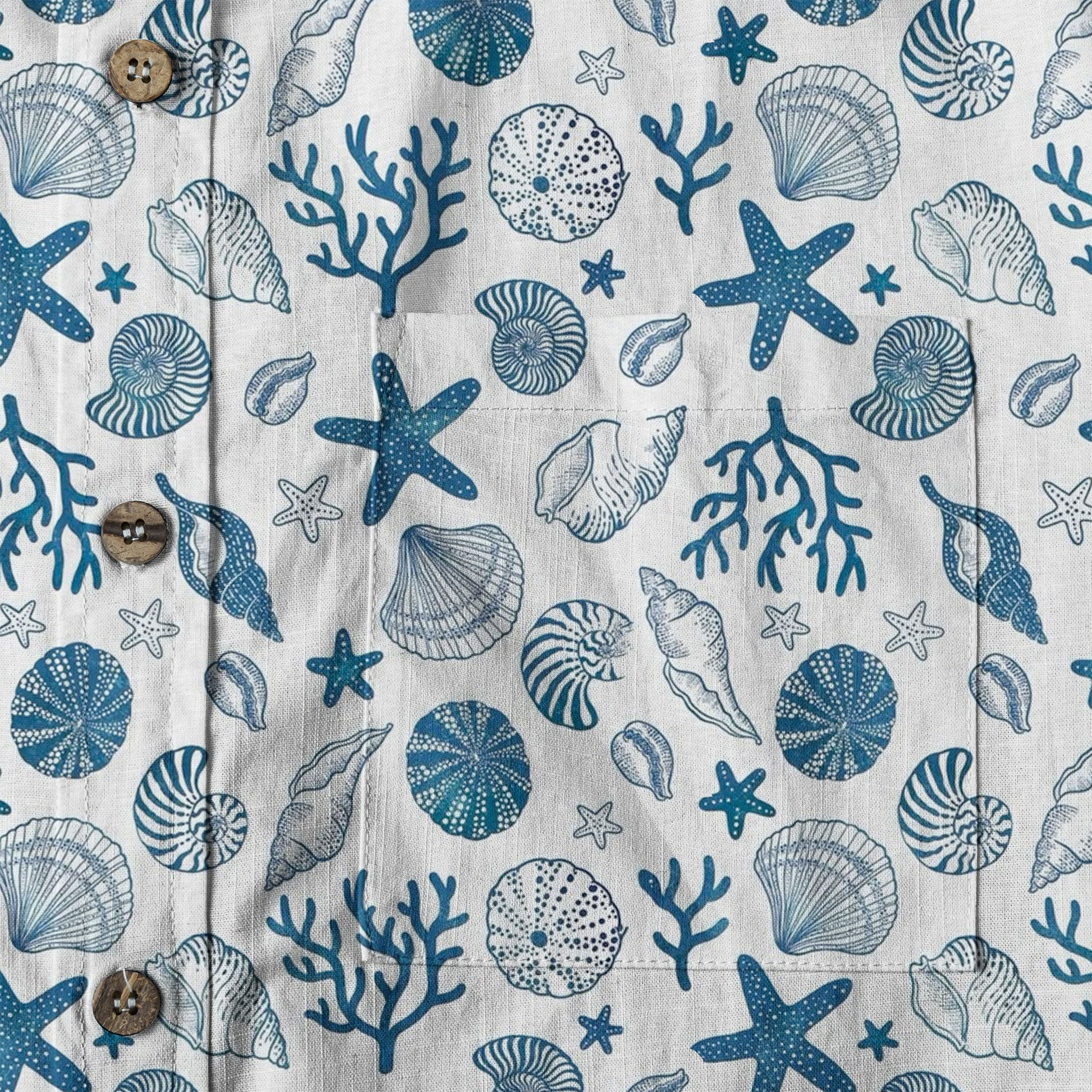 Sea Hawaiian Shirts for Men Women, Sea Animal Aloha Summer Beach Shirt Short Sleeve Button Down
