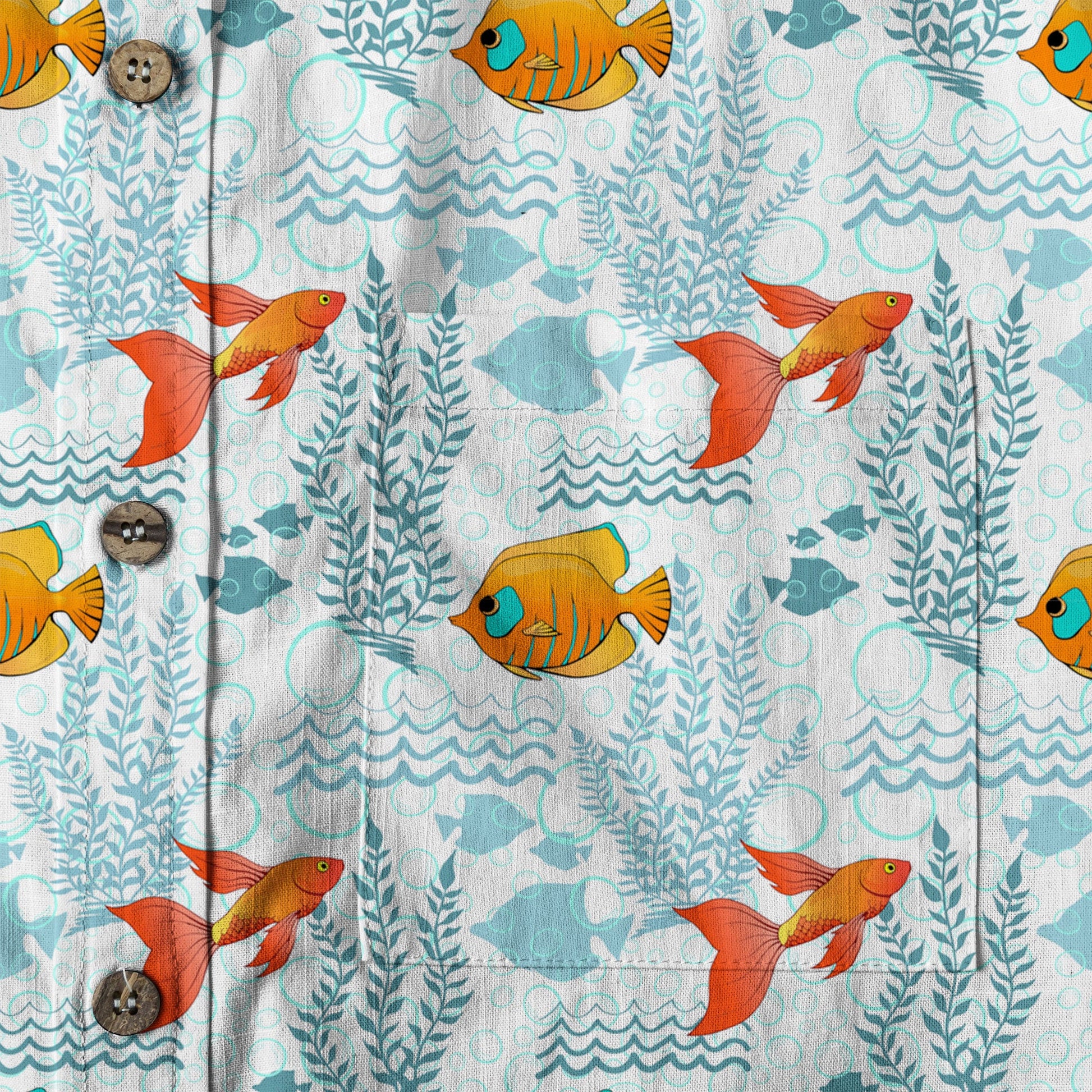 Sea Ocean Animals Women's Hawaiian Shirt, Ocean Fish Print
