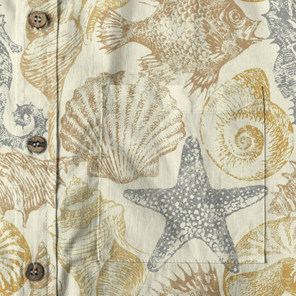 Ocean Animals Women's Hawaiian Shirt, Ocean Aloha Hawaiian Print