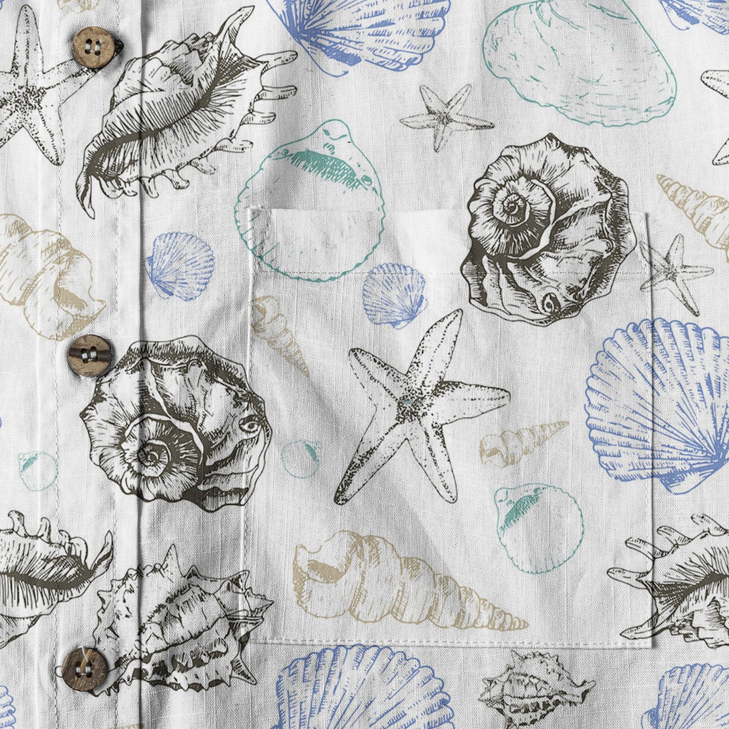 Sea Shells Animal Pattern Hawaii Shirt, Turtle Hawaiian Shirt for Men Women