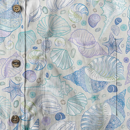 Sea Shells Animal Pattern Hawaii Shirt, Turtle Hawaiian Shirt for Men Women
