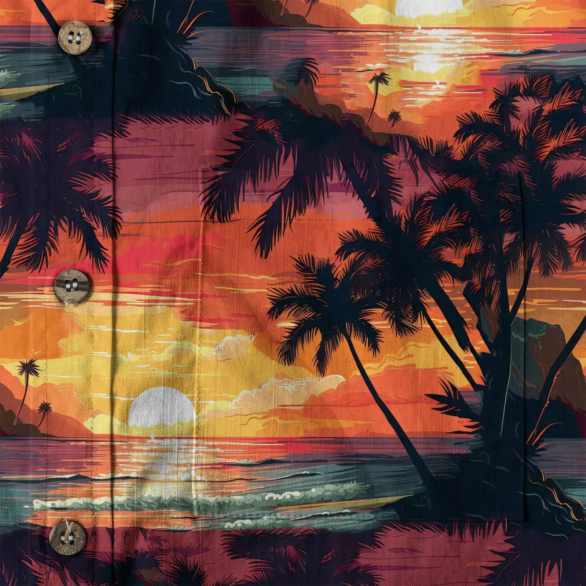 Sunset Summer Hawaiian Shirt, Beach Tropical Hawaiian Shirt