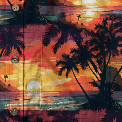 Sunset Summer Hawaiian Shirt, Beach Tropical Hawaiian Shirt