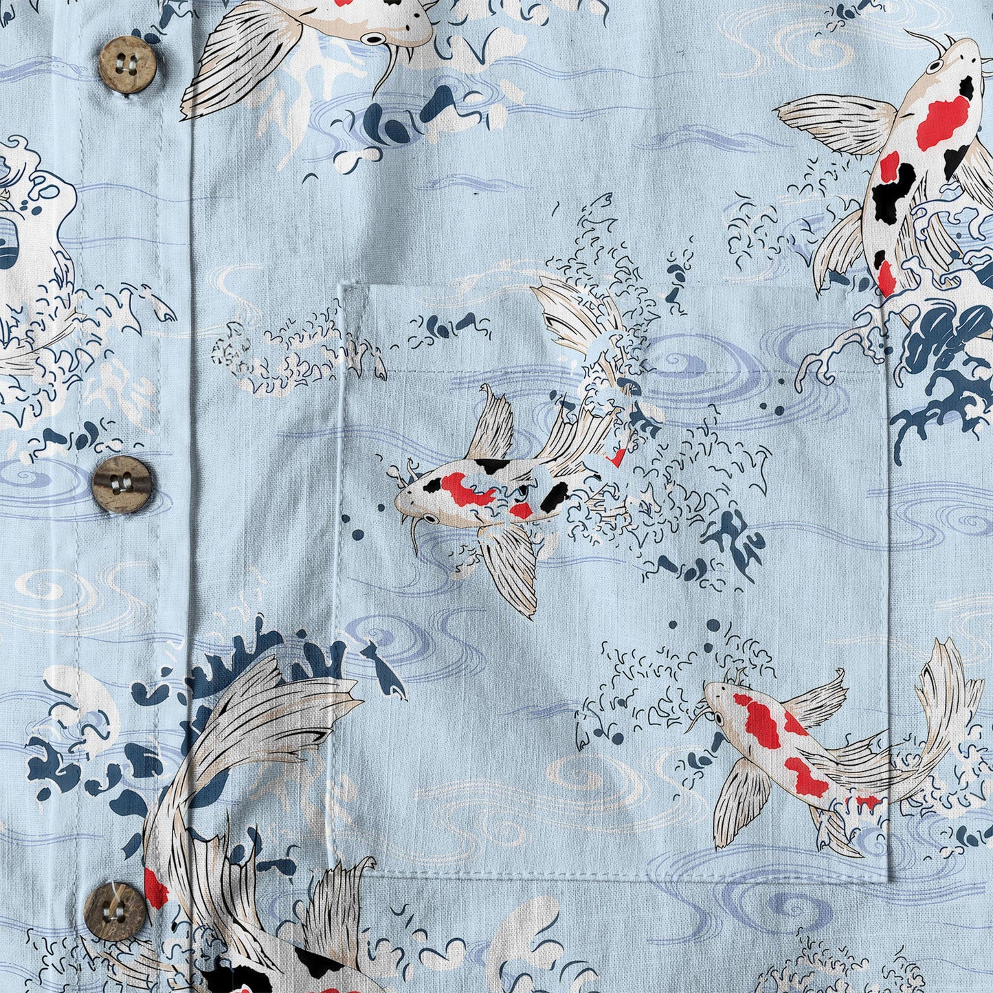 Koi Fish Hawaiian Ocean Shirt, hawaiian vacation drumfish family matching