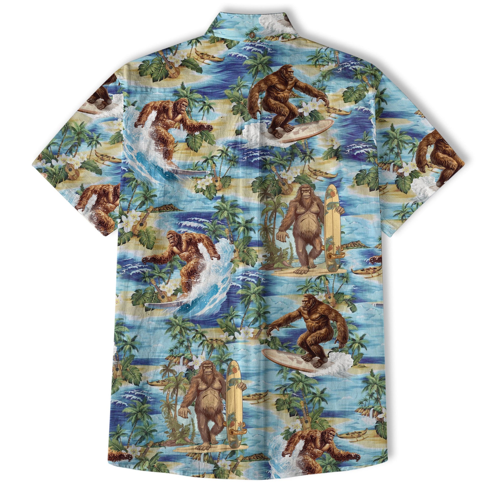 Bigfoot Tropical Hawaiian Shirt, Bigfoot Button-Up Shirt, Sasquatch Bigfoot Shirt, Summer Beach Shirt
