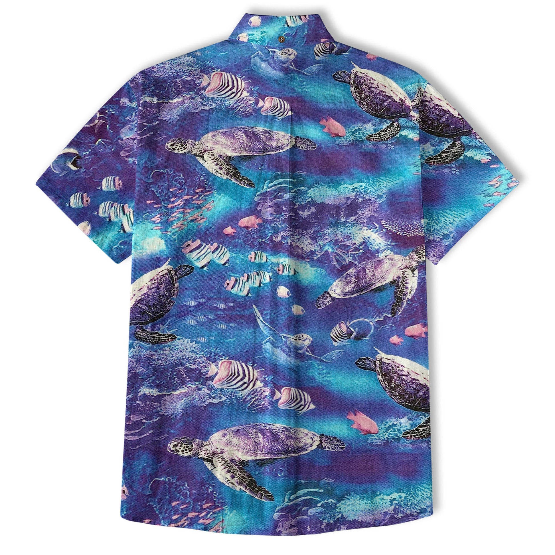 Turtle Mens Hawaiian Shirt, Turtle Casual Button Down Short Sleeve Aloha Hawaii Shirt
