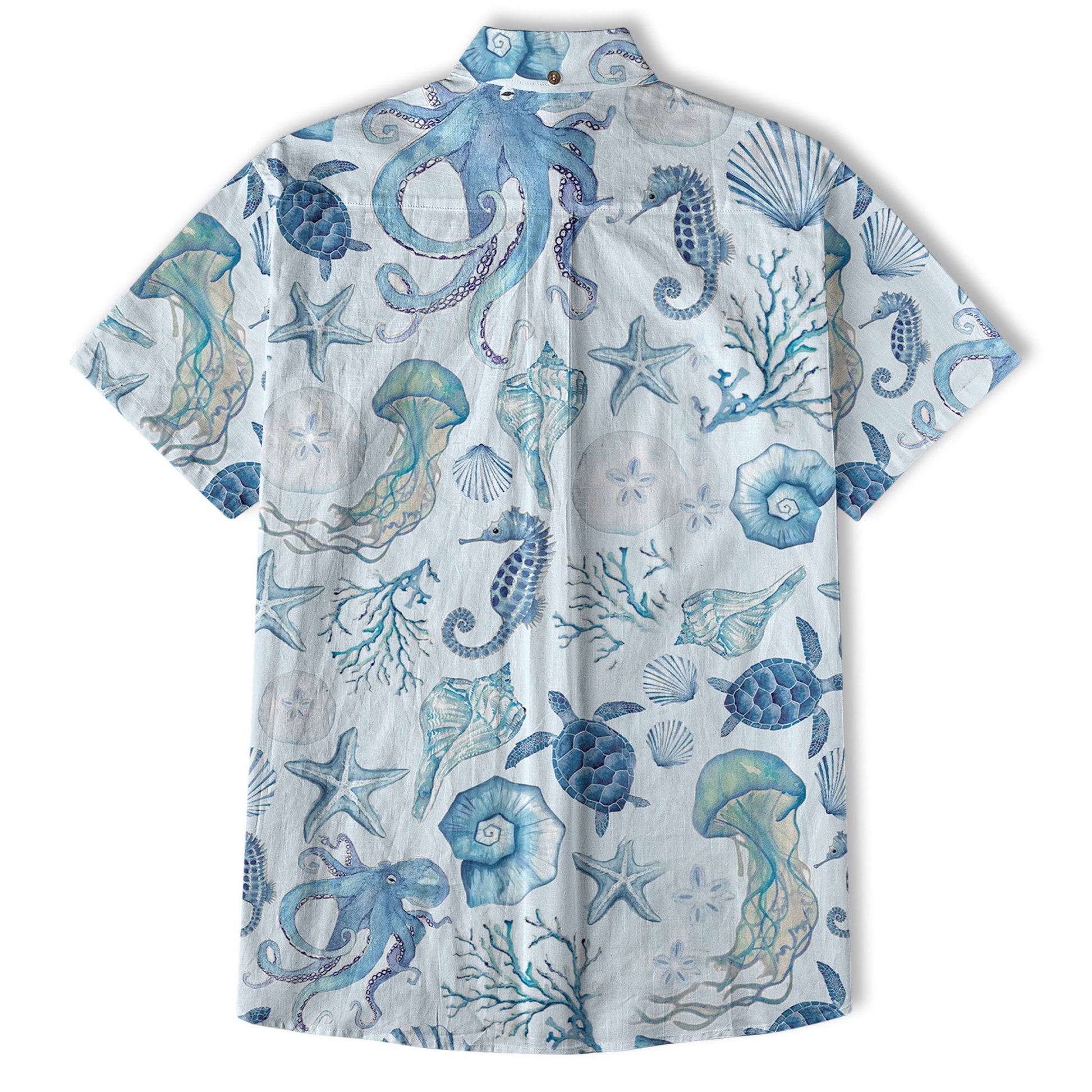 Turtle Hawaiian Shirt for Men, Ocean Animals Hawaiian Shirt