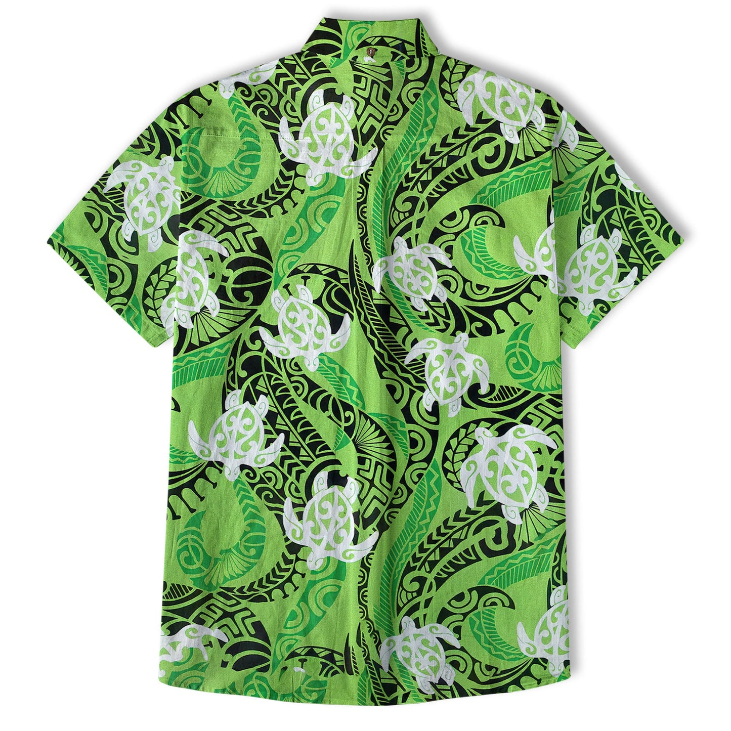 Turtle Floral Aloha Beach Shirt, Green Polynesian Ocean Turtle Shirt