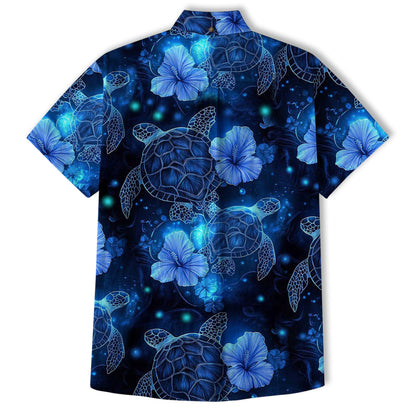 Neon Turtle Hawaiian Shirts for Men Women Youth, Vibrant Sea Turtle Aloha Summer Beach Shirt