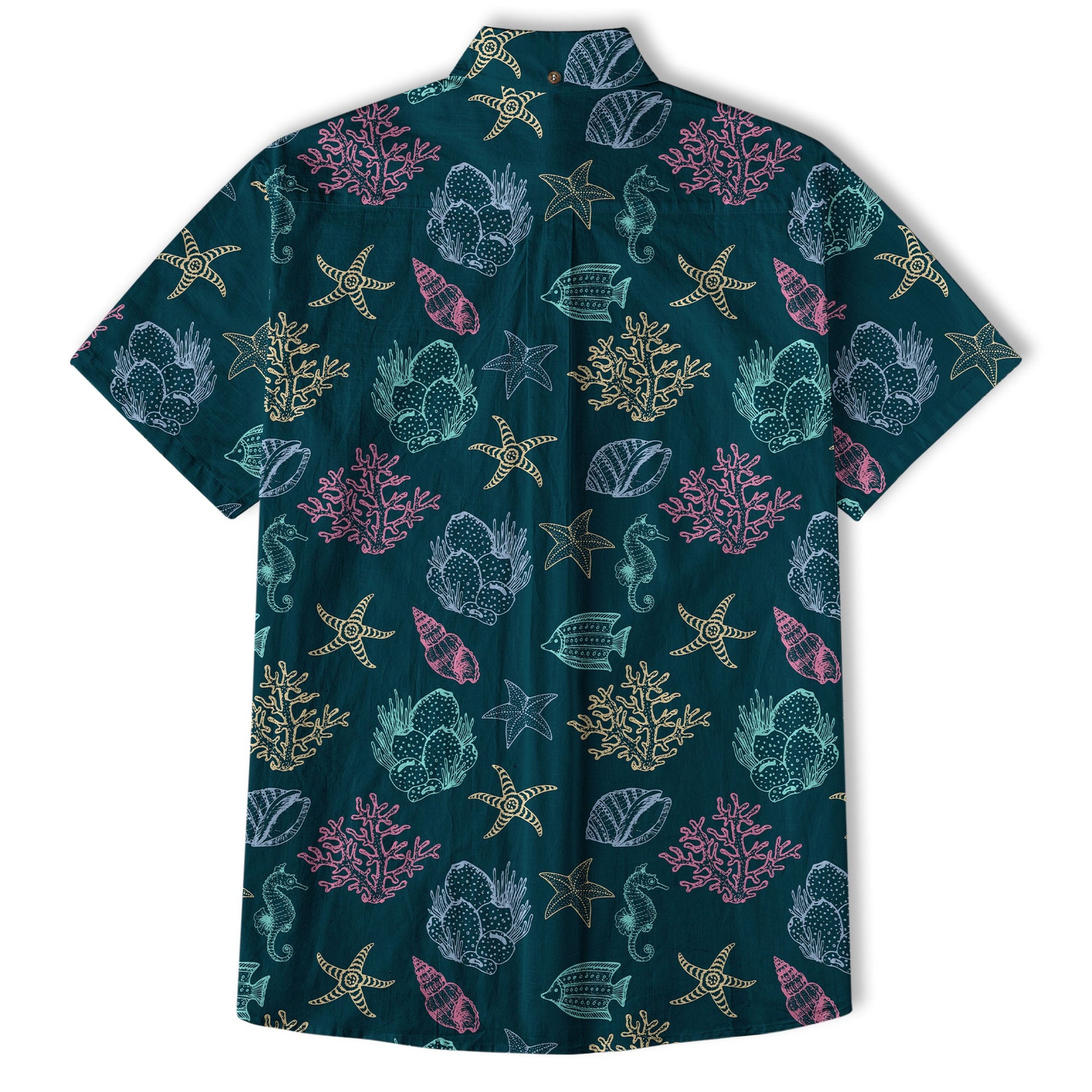 Vintage Ocean Print Hawaiian Shirts for Men Women, Sea Animal Aloha Summer Beach Shirt