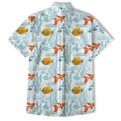 Sea Ocean Animals Women's Hawaiian Shirt, Ocean Fish Print