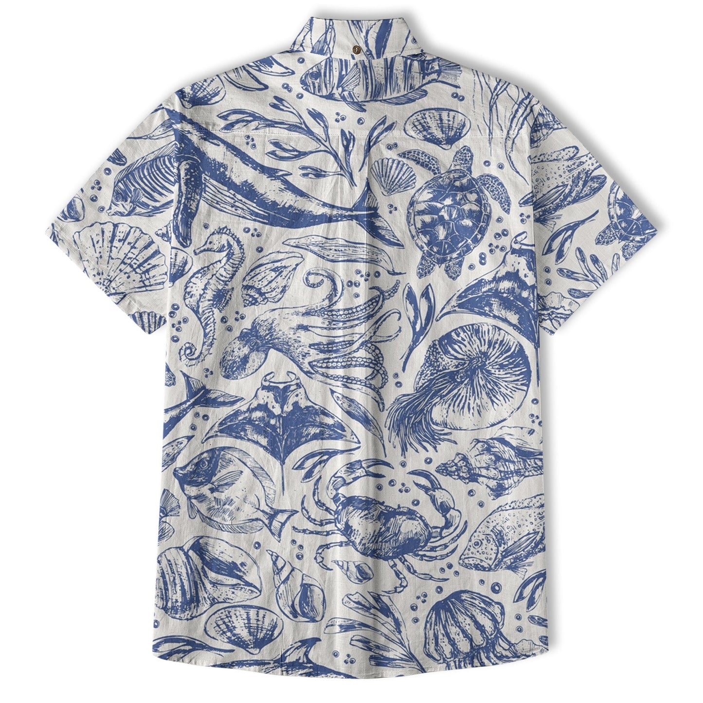 Ocean Animals Women's Hawaiian Shirt, Ocean Aloha Hawaiian Print