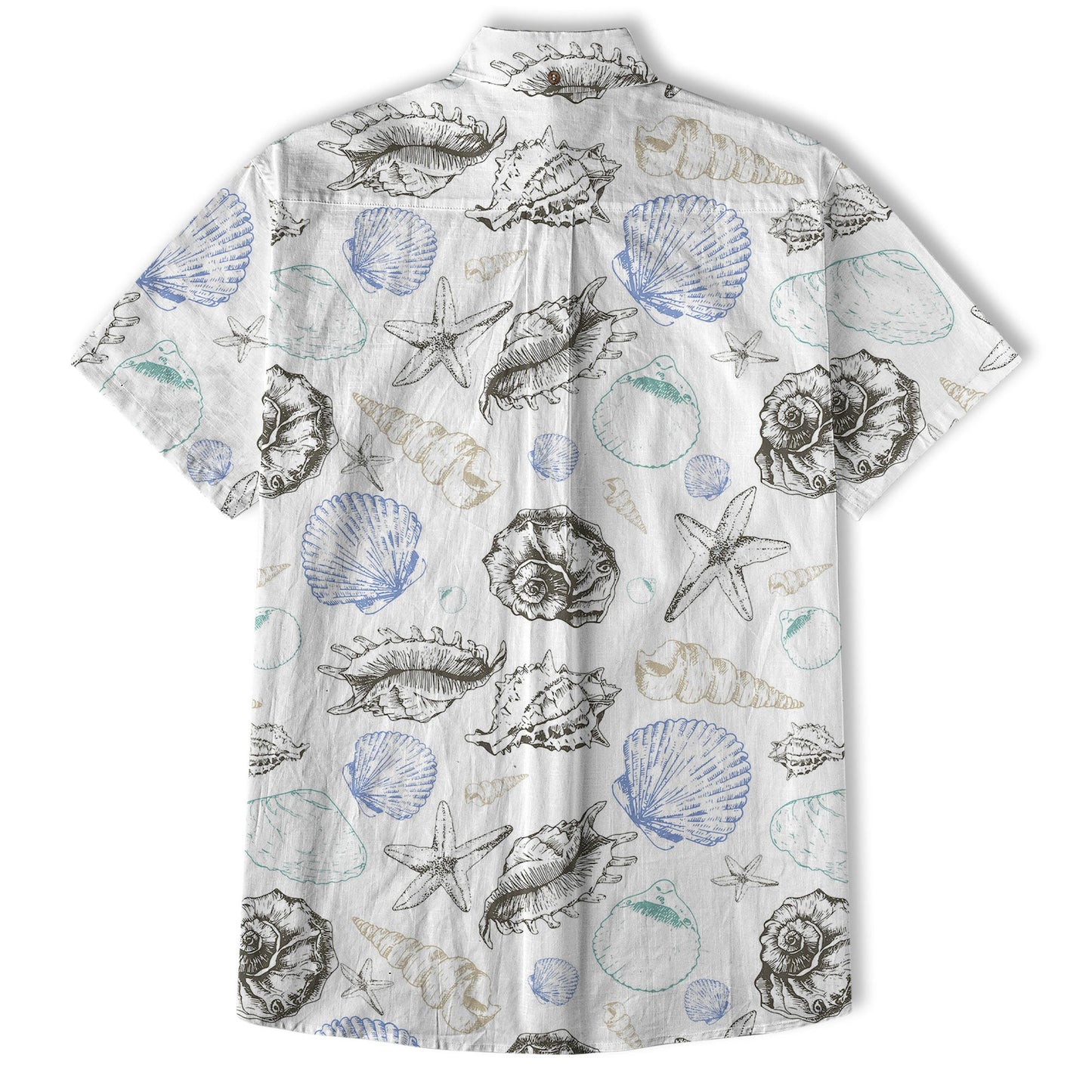 Sea Shells Animal Pattern Hawaii Shirt, Turtle Hawaiian Shirt for Men Women
